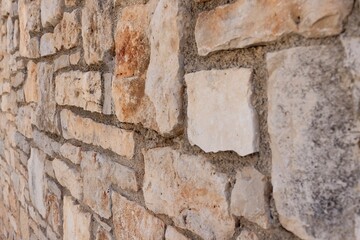 Close-up of a natural stone wall