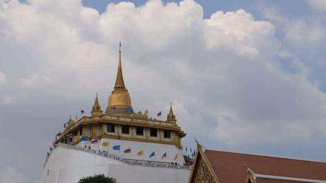The Golden Mount Wat Saket Ratcha Wora Maha Wihan in Pom Prap Sattru Phai district, Bangkok, Thailand