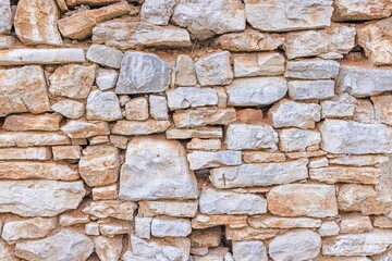 Close-up of a natural stone wall