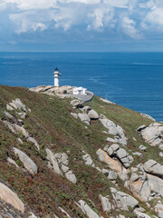Fototapeta na wymiar Lighthouse at Punta Roncadoira, coast of Lugo, Galicia, Spain