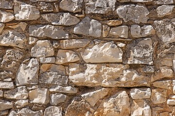 Close-up of a natural stone wall