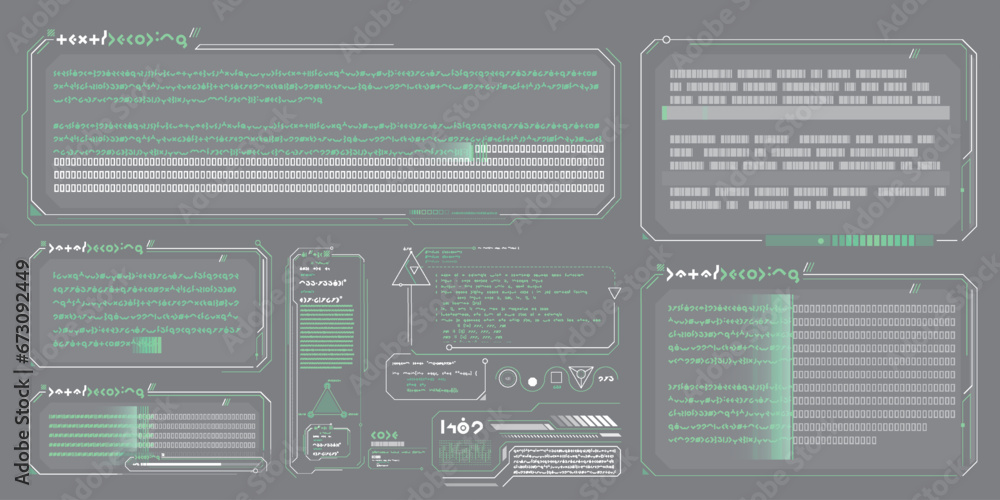 Poster vector data elements for sci-fi interface infographics.