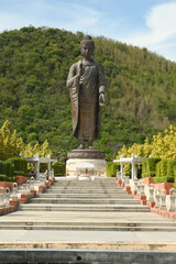 Naklejka premium Thipsukontharam temple houses the Buddha Maha Metta Prachathai Trilokanath Khanthararat Anusorn. Buddha statue asking for rain Made of bronze, 32 meters high, standing on an 8 meter high base. 