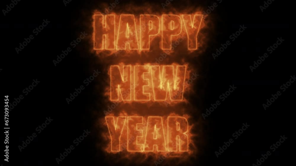 Poster happy new year text. computer generated 3d render