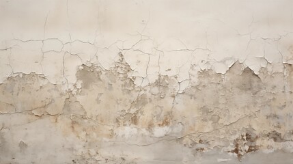 Detailed shot of chipped and distressed plaster on an old wall