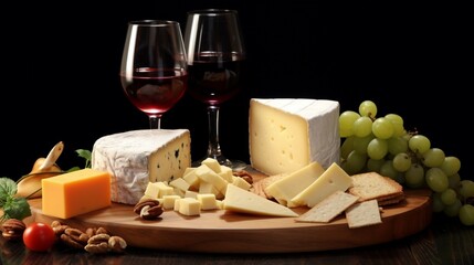 cheese and wine  generated by AI