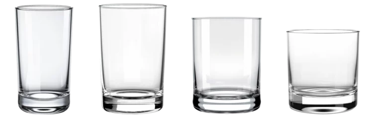 Foto op Aluminium Set of empty glass cut out transparent isolated on white background ,PNG file © HappyTime 17