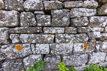 Close-up of a natural stone wall