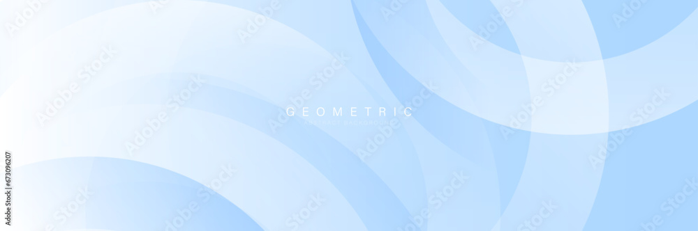Poster white and blue abstract banner with circular geometric shapes background. modern futuristic hi-techn