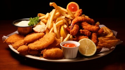 chicken nuggets with fries  generated by AI