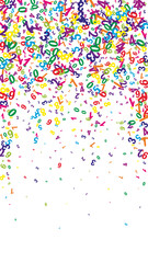 Flying colorful digits and numbers. School math