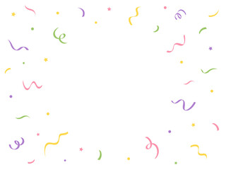 Colourful confetti on white background. Celebration. Vector illustration. 
