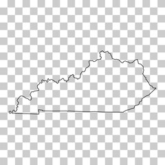 Kentucky map shape, united states of america. Flat concept icon symbol vector illustration
