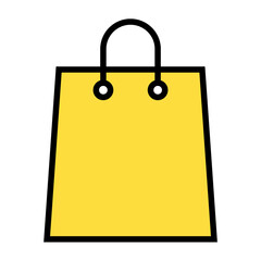 Shopping bag line icon, supermarket paper plastic package sign, eco shop vector illustration