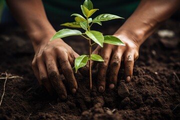 Fototapeta premium Hands Planting Tree