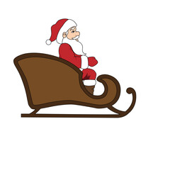 Santa Claus Vector Illustration with Sleigh - Ideal for christmas banners, posters & greeting cards