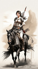 Naklejka premium horse and rider