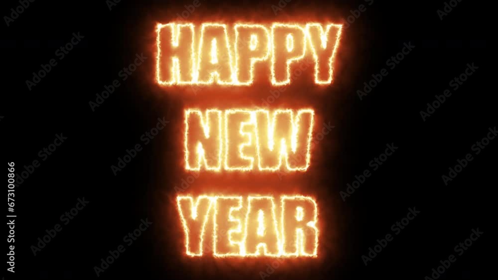 Poster happy new year text. computer generated 3d render