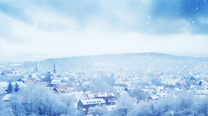 Fototapeta na wymiar 雪が降る町の景色(generative ai)