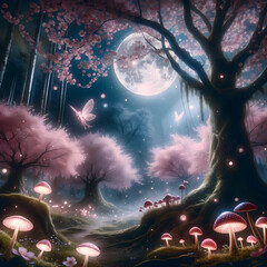 月と桜の幻想