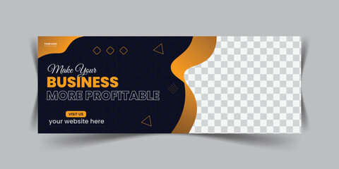 Corporate minimalist facebook cover design template.