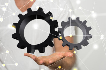 Gear With Success Concept digital.