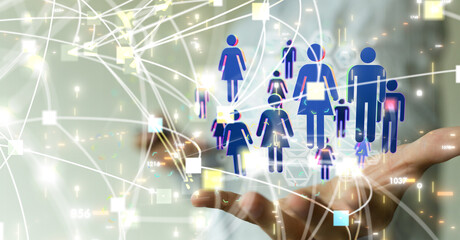 Big data visualization. Network connection structure