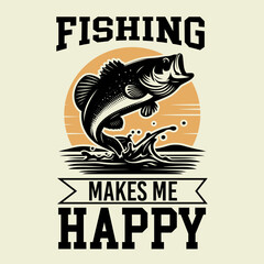 Vector simple and minimalist fishing t-shirt design