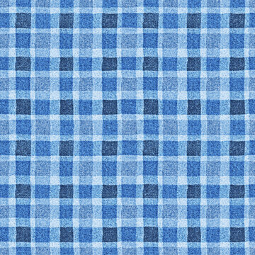 simple Fabric Texture vintage style indigo blue theme checked pattern.gingham pattern, texture. Textile, checked abstract retro picnic fabric background.
