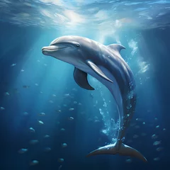 Foto auf Leinwand dolphin in the sea or ocean under water. © MaskaRad