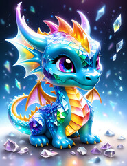 crystal rainbow baby dragon