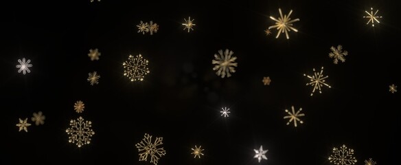 Naklejka na ściany i meble Snowflakes - With Realistic Snowflakes Overlay On Light Silver Backdrop. Xmas Holidays
