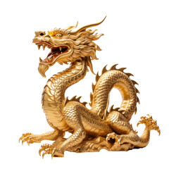 chinese dragon statue on transparent background © Olena