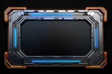 Abstract high tech black border, futuristic technology background