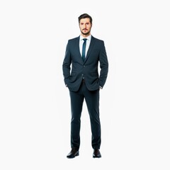 full-length portrait captures the essence of a professional businessman