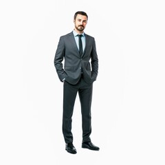 full-length portrait captures the essence of a professional businessman