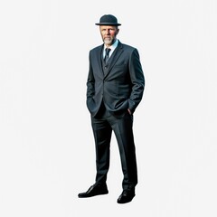 full-length portrait captures the essence of a professional businessman