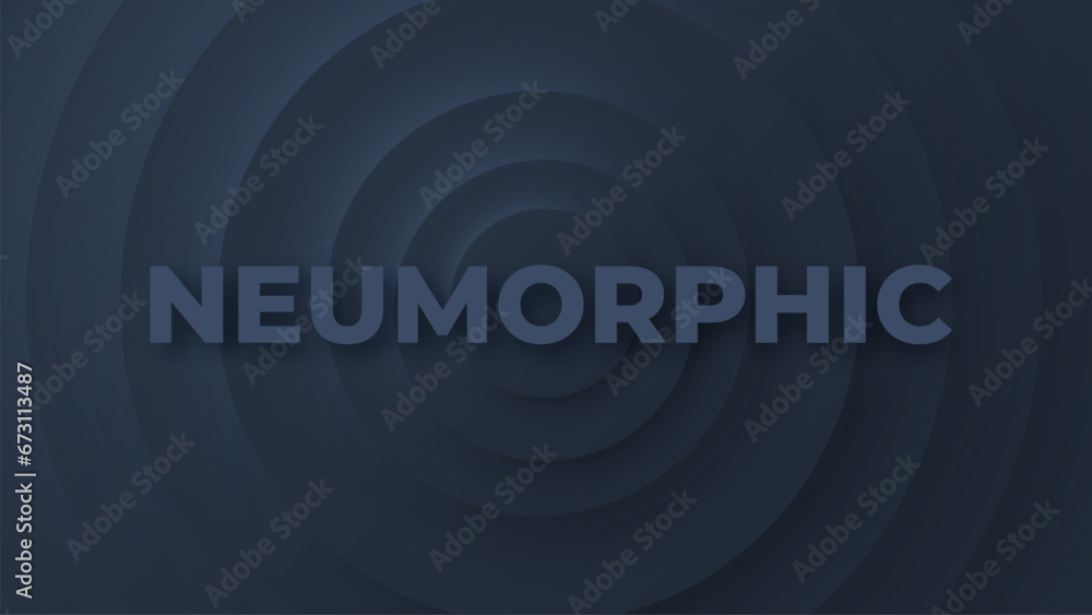 Poster background with circles in neumorphism style. dark abstract illustration