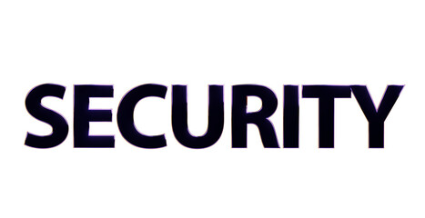 Security Sicherheit goldene plakative 3D-Schrift, Vertrauen, Schutz, Vorsorge, Gefahrenabwehr, Risikomanagement, Prävention, Sicherheitsmaßnahmen, Datenschutz,  Cybersecurity, Rendering, Freisteller