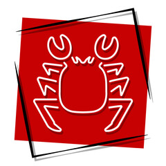 crab red banner in frame. Vector illustration.