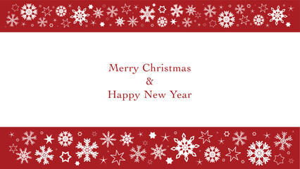 Merry Christmas and Happy New Year white and red blank presentation deck background with snowflakes