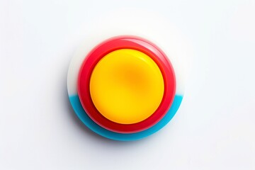 Abstract high tech multicolor button on white background