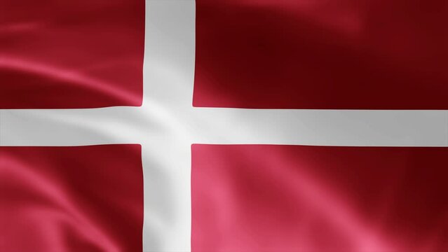Denmark flag is waving 3D animation. Denmark flag waving in the wind. National flag of Denmark. flag seamless loop animation. 4K