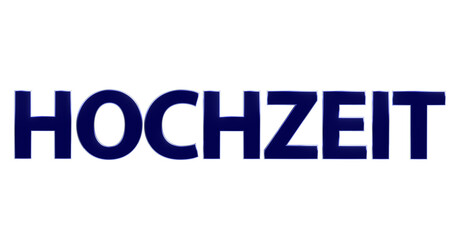 Hochzeit blaue plakative 3D-Schrift, Liebe, Ehe, Zeremonie, Feier, Braut, Bräutigam, Hochzeitskleid, Trauung, Hochzeitsfeier, Ehegelöbnis, Ringe, Rendering, Freisteller, Alphakanal
