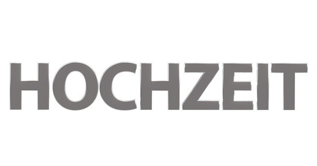 Hochzeit silberne plakative 3D-Schrift, Liebe, Ehe, Zeremonie, Feier, Braut, Bräutigam, Hochzeitskleid, Trauung, Hochzeitsfeier, Ehegelöbnis, Ringe, Rendering, Freisteller, Alphakanal
