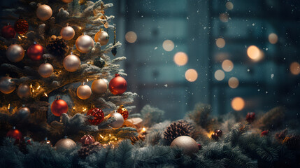 Obraz na płótnie Canvas Abstarct Christmas tree on blured background