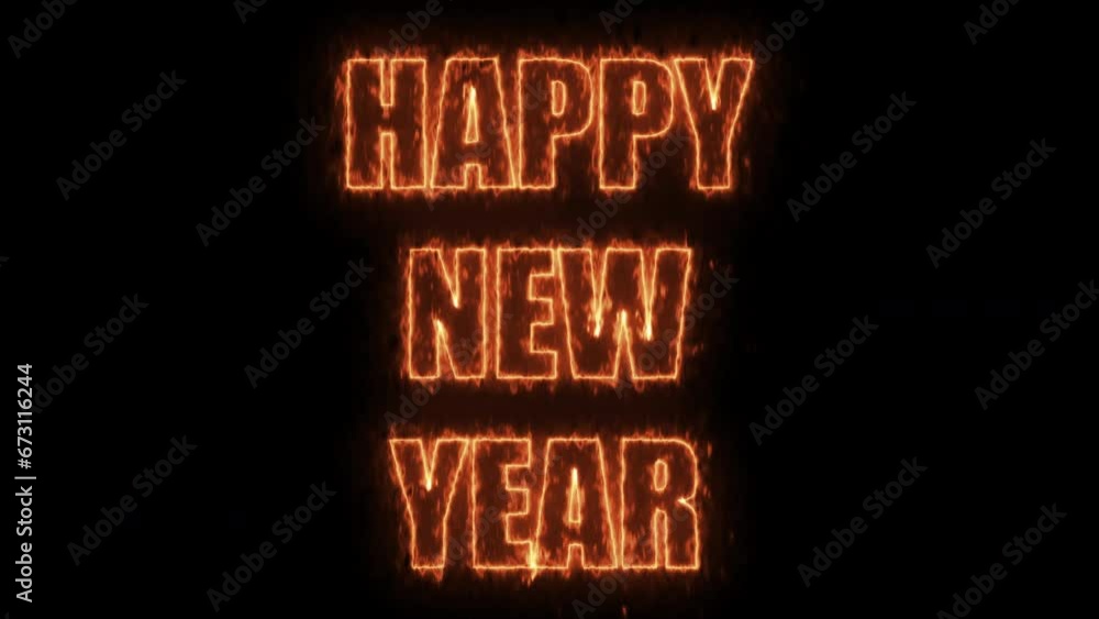 Aufkleber happy new year text. computer generated 3d render