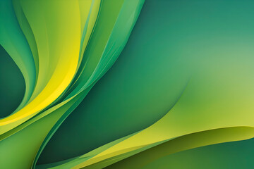 Abstract green wavy design with smooth curves and gradient shades.