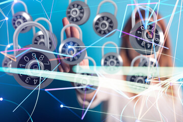 Information technology protected with firewall, secure access and encryption against cyber