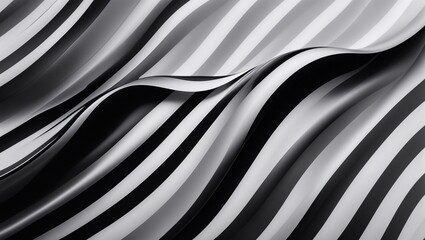 ababstract background with lines, black and white background with waves, computer illustration
